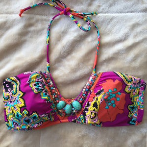 Victoria's Secret Multicolored Beaded Bikini Top